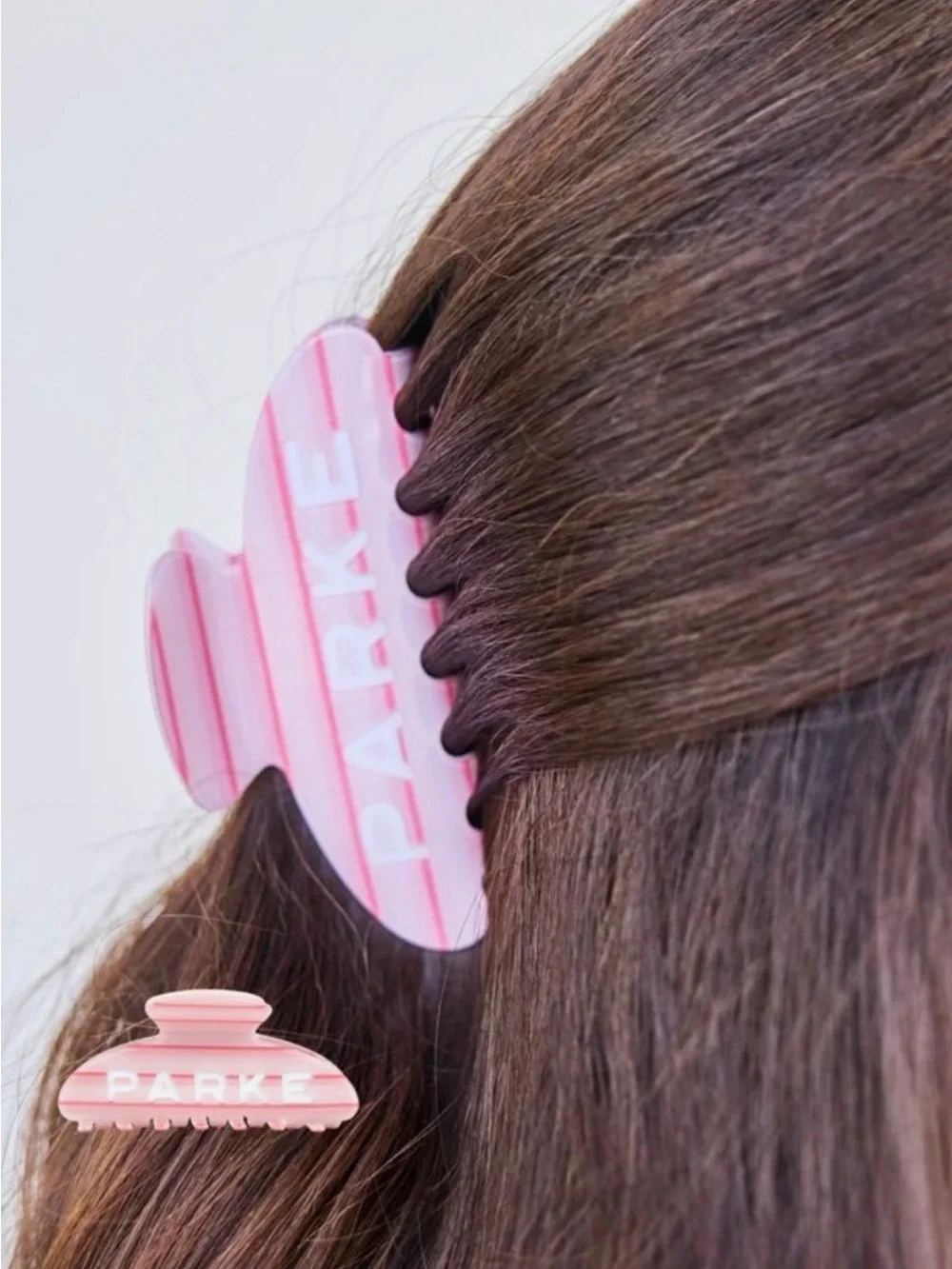 PARKER Pink Striped Hair Claw Clip - Women’s Hair Accessory